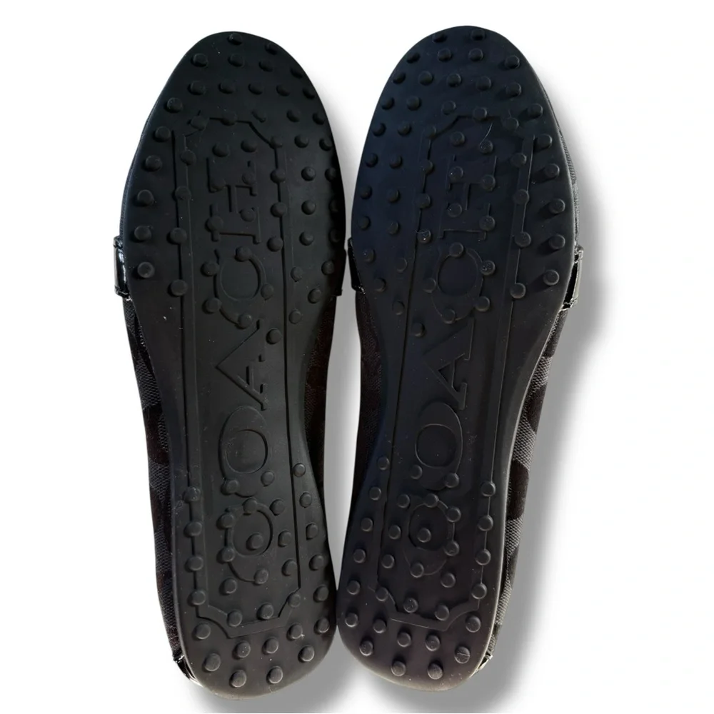 Coach Felisha Woven Classic Print Logo Loafers Shoes Size 8